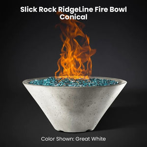 Slick Rock RidgeLine Fire Bowl - Conical Great White - Majestic Fountains
