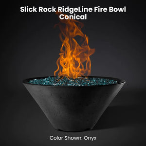 Slick Rock RidgeLine Fire Bowl - Conical Onyx - Majestic Fountains