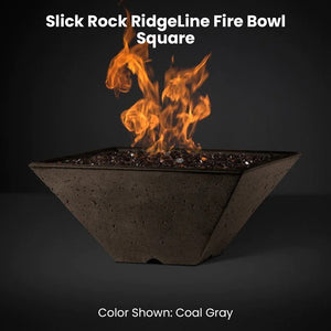 Slick Rock RidgeLine Fire Bowl - Square Coal Gray - Majestic Fountains
