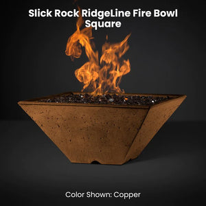 Slick Rock RidgeLine Fire Bowl - Square Copper  - Majestic Fountains 