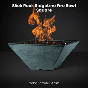 Slick Rock RidgeLine Fire Bowl - Square Denim - Majestic Fountains
