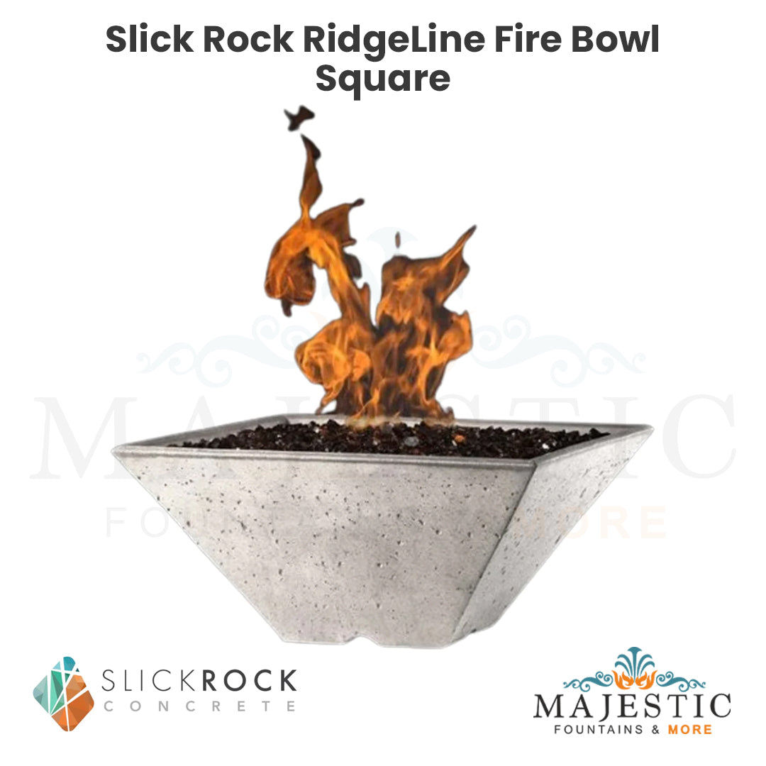 Slick Rock RidgeLine Fire Bowl - Square - Majestic Fountains