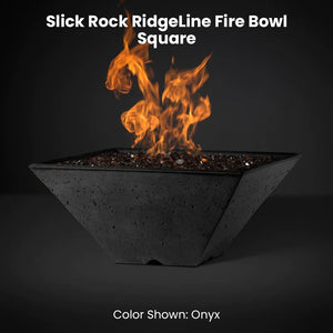 Slick Rock RidgeLine Fire Bowl - Square Onyx  - Majestic Fountains