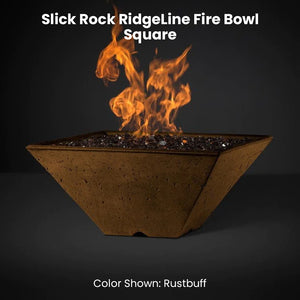 Slick Rock RidgeLine Fire Bowl - Square Rustbuff - Majestic Fountains
