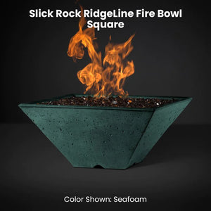Slick Rock RidgeLine Fire Bowl - Square Seafoam - Majestic Fountains