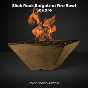Slick Rock RidgeLine Fire Bowl - Square umber  - Majestic Fountains