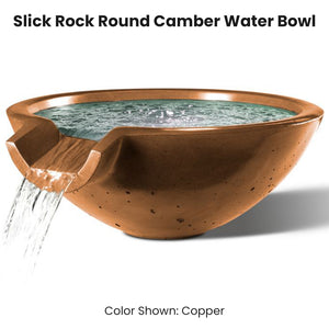 Slick Rock Round Camber Water Bowl Copper - Majestic Fountains