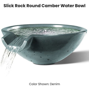 Slick Rock Round Camber Water Bowl Denim - Majestic Fountains