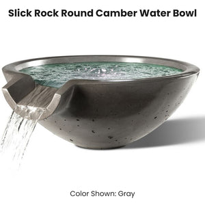 Slick Rock Round Camber Water Bowl Gray  - Majestic Fountains