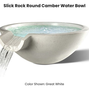 Slick Rock Round Camber Water Bowl Great White  - Majestic Fountains