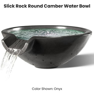 Slick Rock Round Camber Water Bowl  Onyx - Majestic Fountains