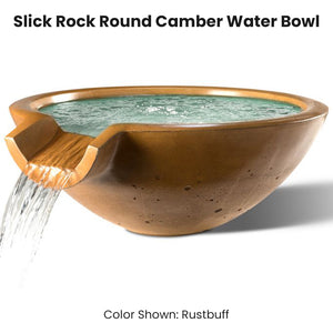 Slick Rock Round Camber Water Bowl Rustbuff - Majestic Fountains