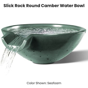 Slick Rock Round Camber Water Bowl Seafoam - Majestic Fountains