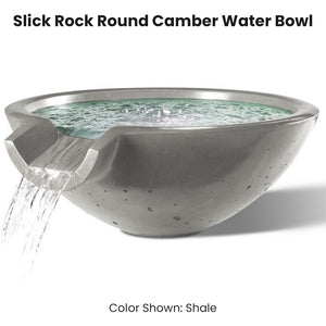 Slick Rock Round Camber Water Bowl Shale - Majestic Fountains