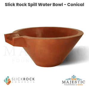 Slick Rock Spill Water Bowl - Conical - Majestic Fountains