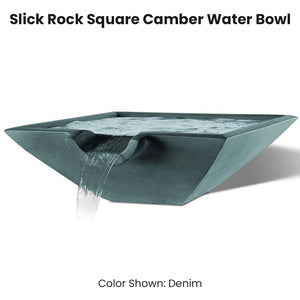 Slick Rock Square Camber Water Bowl Denim - Majestic Fountains 