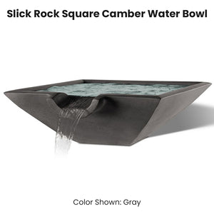 Slick Rock Square Camber Water Bowl Gray - Majestic Fountains 