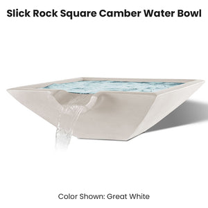 Slick Rock Square Camber Water Bowl Great White  - Majestic Fountains 