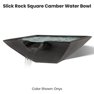 Slick Rock Square Camber Water Bowl Onyx - Majestic Fountains 
