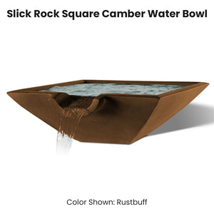 Slick Rock Square Camber Water Bowl Rustbuff - Majestic Fountains 