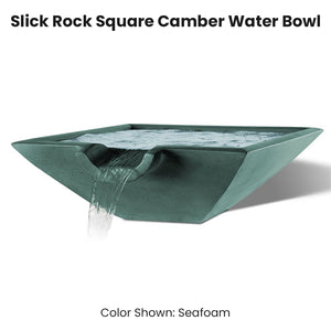 Slick Rock Square Camber Water Bowl Seafoam  - Majestic Fountains 