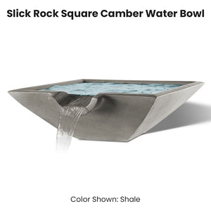 Slick Rock Square Camber Water Bowl Shale  - Majestic Fountains 