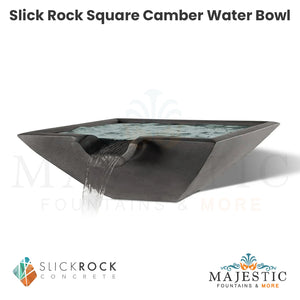 Slick Rock Square Camber Water Bowl - Majestic Fountains 