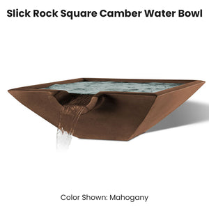 Slick Rock Square Camber Water Bowl Mahogany - Majestic Fountains 