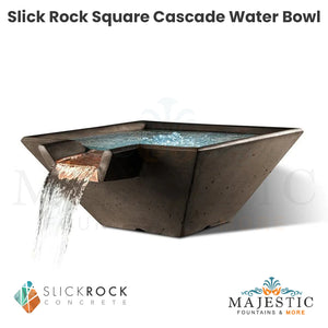 Slick Rock Square Cascade Water Bowl - Majestic Fountains