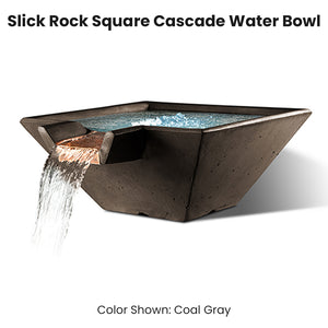 Slick Rock Square Cascade Water Bowl Coal Gray - Majestic Fountains