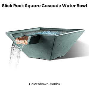 Slick Rock Square Cascade Water Bowl Denim - Majestic Fountains