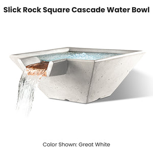 Slick Rock Square Cascade Water Bowl Great White - Majestic Fountains