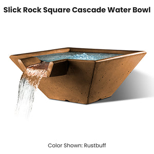 Slick Rock Square Cascade Water Bowl Rustbuff - Majestic Fountains