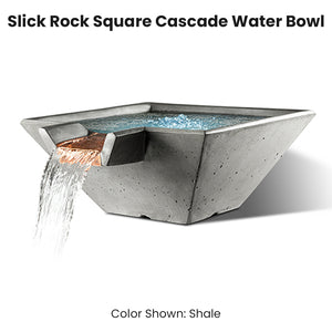 Slick Rock Square Cascade Water Bowl Shale - Majestic Fountains