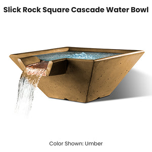 Slick Rock Square Cascade Water Bowl Umber - Majestic Fountains