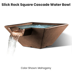 Slick Rock Square Cascade Water Bowl mahogany - Majestic Fountains