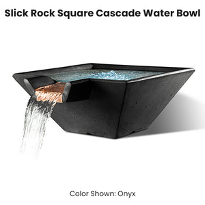 Slick Rock Square Cascade Water Bowl Onyx - Majestic Fountains