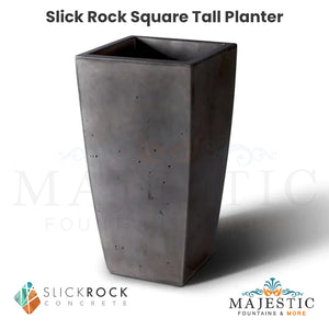 Slick Rock Square Tall Planter - Majestic Fountains