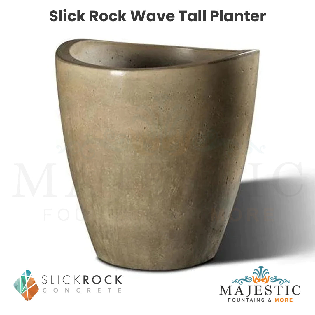 Slick Rock Wave Tall Planter - Majestic Fountains