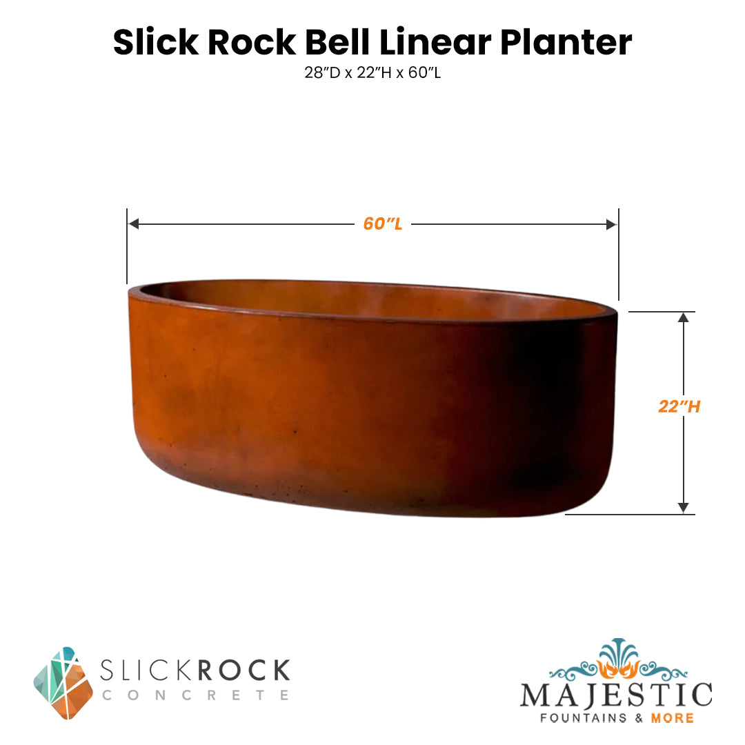 Slick Rock Bell Linear Planter Size - Majestic Fountains