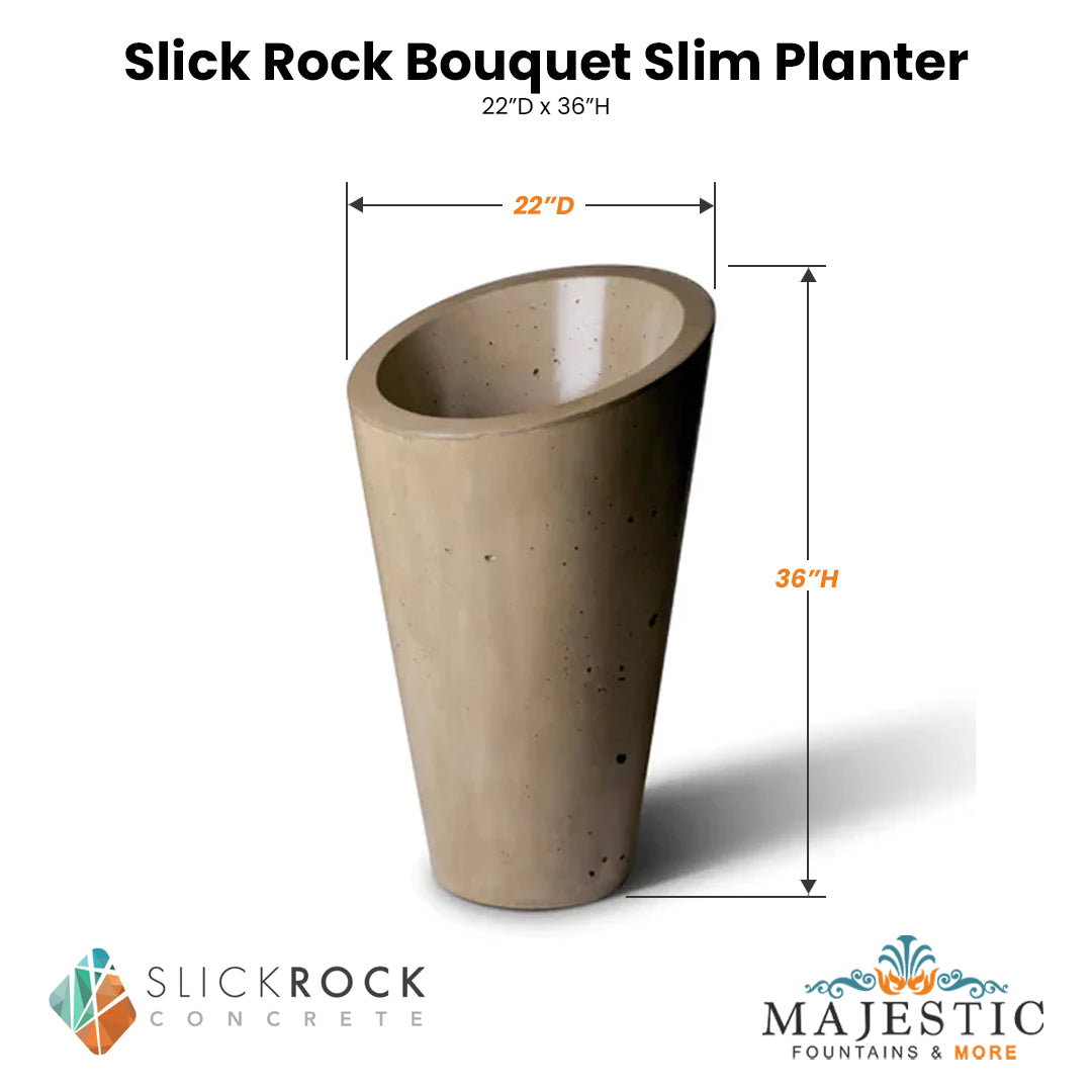 Slick Rock Bouquet Slim Planter Size - Majestic Fountains