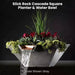 Slick Rock Cascade Square Planter & Water Bowl Gray  - Majestic Fountains