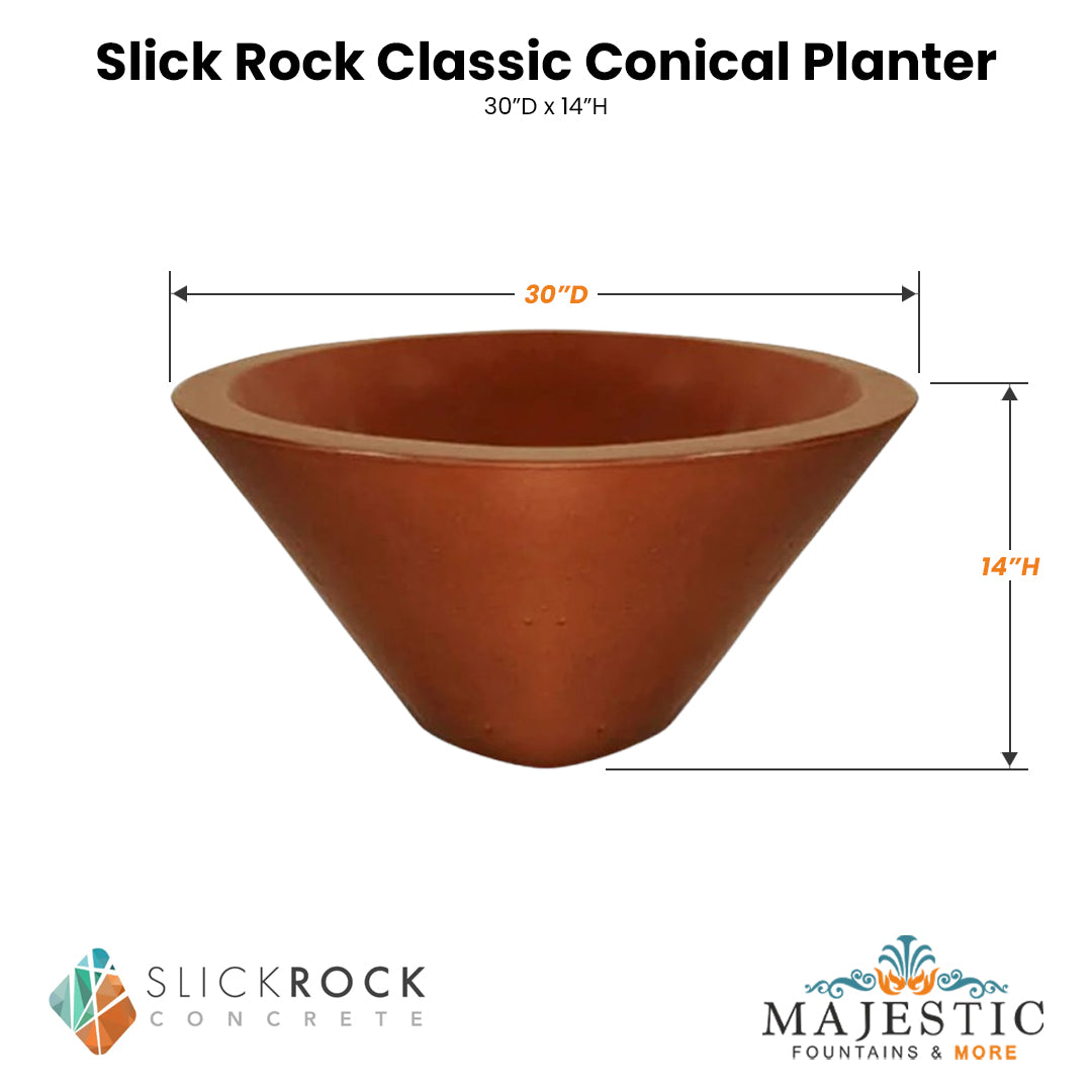 Slick Rock Classic Conical Planter Size - Majestic Fountains