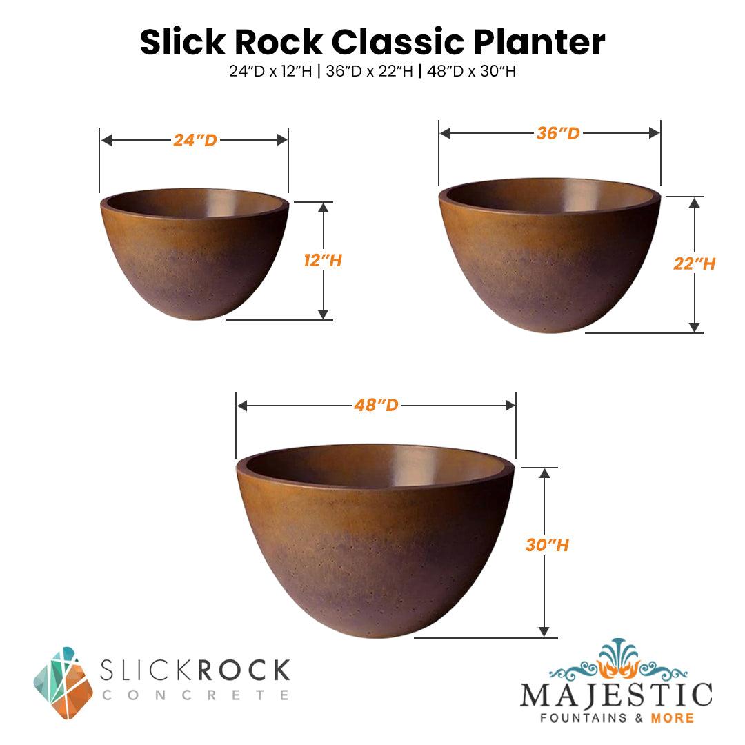 Slick Rock Classic Planter Size - Majestic Fountains