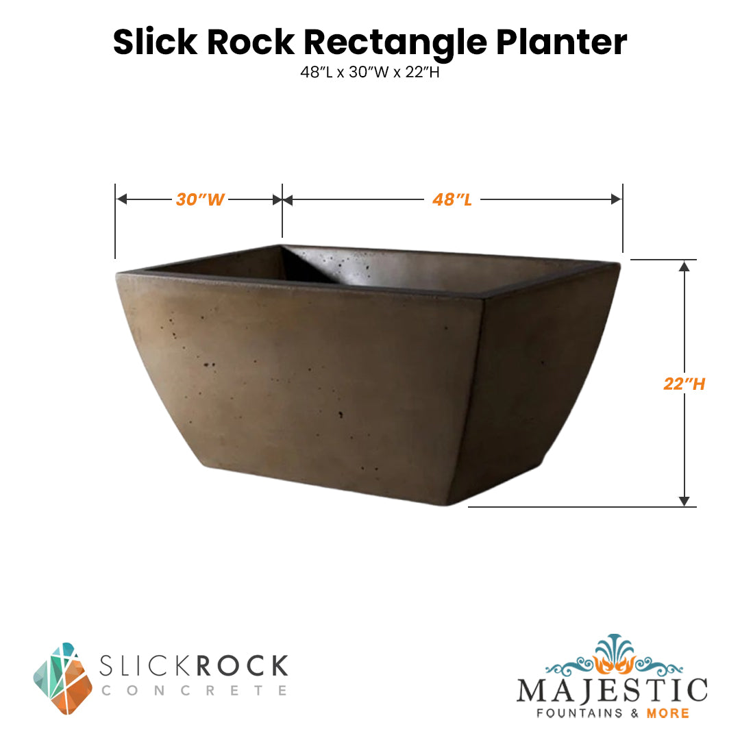 Slick Rock Rectangle Planter Size - Majestic Fountains