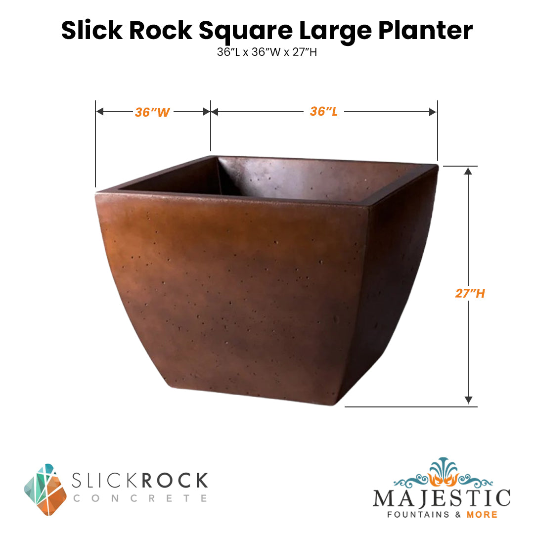 Slick Rock Square Large Planter Size - Majestic Fountains