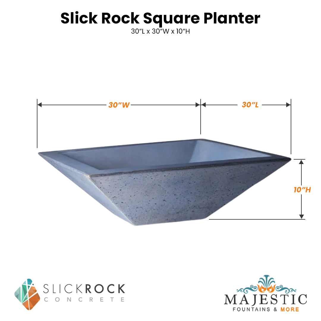 Slick Rock Square Planter Size - Majestic Fountains