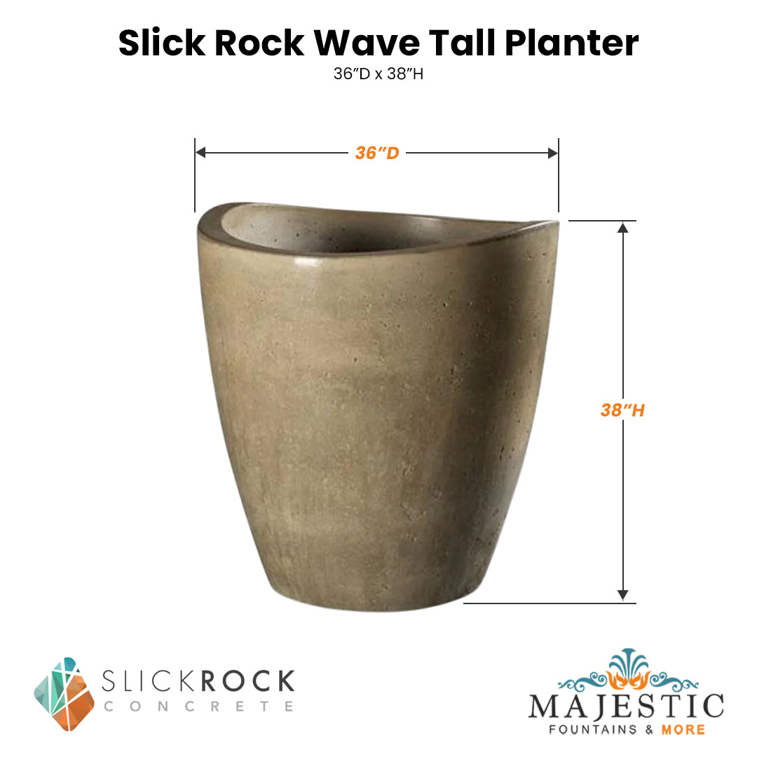 Slick Rock Wave Tall Planter Size - Majestic Fountains