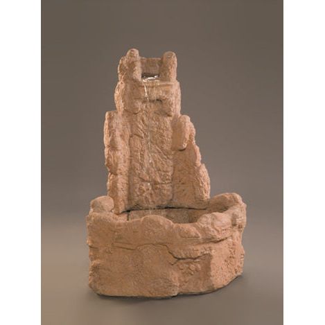 Small Corner Rock Fountain in Cast Stone - Fiore Stone 2041-FS - Majestic Fountains and More