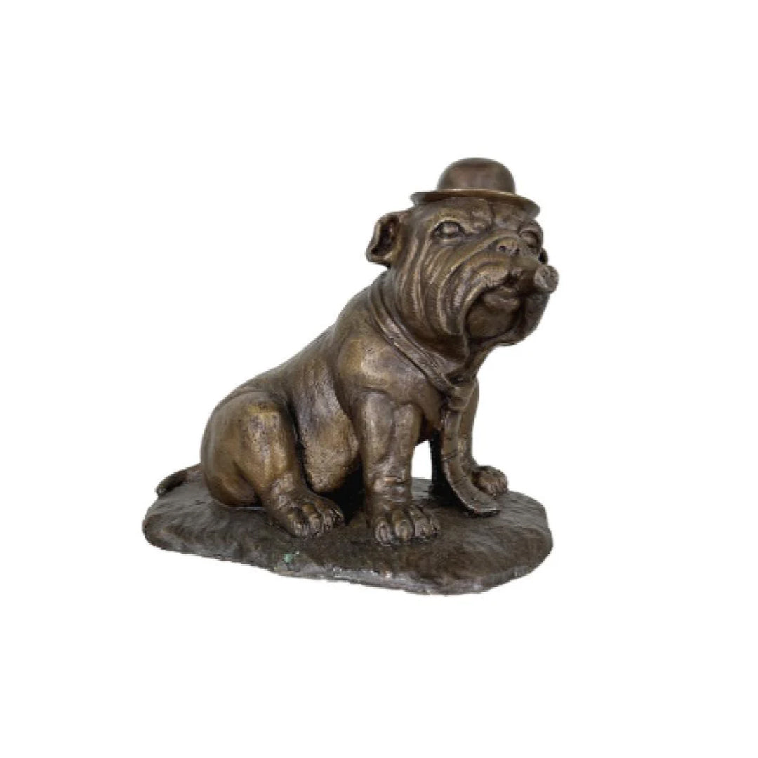 Smoking Bulldog Bronze Table Top Sculpture - Majestic Fountains